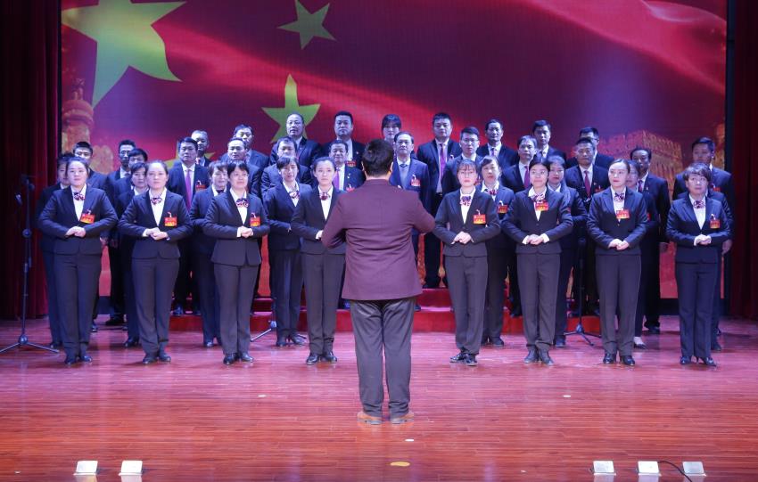 华体会hth·（体育）（中国）官方网站2019年度工作动员大会---大合唱《团结就是力量》、《我爱你中国》